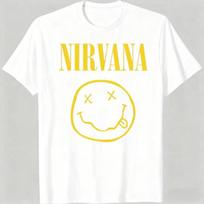 Nauji roko grupės Nirvana vyriški marškinėliai Hip-Hop stiliaus vyriški ir moteriški didelio dydžio Y2K marškinėliai Laisvi kasdieniai lauko drabužiai Unisex S yellow