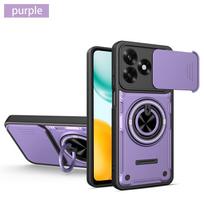 Funda For Honor 600 Lite 5G Case Armor Slide Camera Lens Protection Ring Stand Back Cover for Honor 600Lite 5G Shockproof Coque Honor 600 Lite black
