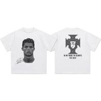 Cristiano Ronaldo galvos kasdienis marškinėlis prabangus prekės ženklas vyrams ir moterims viršutinė dalis oversized unisex trumpomis rankovėmis gatvės stiliaus medvilninis aukštos kokybės S gray