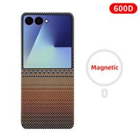 For Samsung Galaxy Z Flip7 Carbon Case Aramid Fiber Kevlar Fabric Thin Hard Cover Magnetic Black Slim Light Red 600D Premium Carbon Fiber&Galaxy Z Flip7