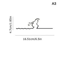 La Linea Line Art Sienos Lipdukas Minimalistinis Lipnus Vandeniui Atsparus Lipdukas Sienoms, Durims, Stiklui, Automobiliams Namų Ir Automobilio Dekoravimui A3 black