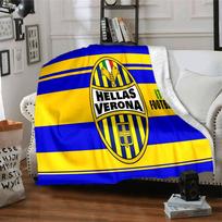 Hellas-Verona Football Club Flannel Blanket, Soft Polyester, Modern Design, All-Season for Camping, Travel, Gifts for holidays or birthdays 75x90cm