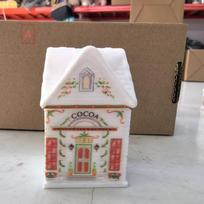 New Cute Holiday Village Spice House Mini Cartoon House Storage Box Desktop Decoration House House Craft Ornament white