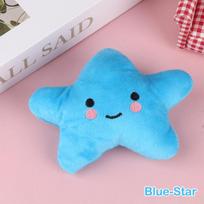 Mini Star Cloud Soft Plush Sounding Toy Colorful Plush Stuffed Doll Dog Pet Toy Blue-Star
