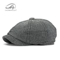 Kepurė, britiška retro aštuonkampė kepurė vyriška moteriška rudens kepuraitė beretas laisvalaikio newsboy kepurė Elastic band about 56-60cm balta