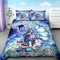 Teens Goku Duvet Cover Dragon Ball Bedding Set Queen King Size for Bedroom Home Dormitory Decor Boys Birthday Gifts 140*200cm/55x79in Single/Twin 3pcs