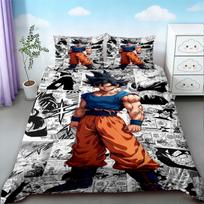 Teens Goku Duvet Cover Dragon Ball Bedding Set Queen King Size for Bedroom Home Dormitory Decor Boys Birthday Gifts 140*200cm/55x79in Single/Twin 3pcs