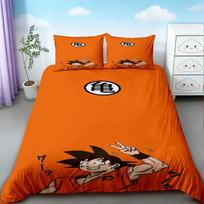 Teens Goku Duvet Cover Dragon Ball Bedding Set Queen King Size for Bedroom Home Dormitory Decor Boys Birthday Gifts 140*200cm/55x79in Single/Twin 3pcs