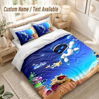 Astro Bot Bedding Set, 1 Duvet Cover & 2 Pillowcases Soft Comfortable Bedroom Home Textile Decor 135cmx200cm blue