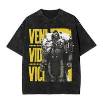 Battle Beast Invincible Comic Graphic T-shirt Vintage Washed Superhero Otaku Merch Unisex Oversized Cotton Short Sleeve Tee Tops S black