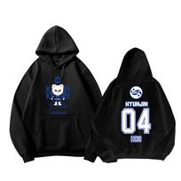 Stray Kids Hoodie Unisex Casual Pullover Sweatshirt Kpop Merch Changbin Bang Chan Felix Han Cartoon Graphic Print Long Sleeve Streetwear Top XXL black