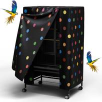 Nighttime Bird Cage Cover with Zipper Panel Blackout Birdcage for Winter Universal Breathable Good Night Enclosure for Bird 48X48X102cm juoda