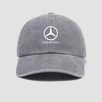 Retro laisvalaikio snapelis su snapeliu Mercedes Benz AMG W108 W124 W126 W140 W205 W201 Automobilio logotipas Medvilninis kepuraitė Reguliuojama beisbolo kepurė pilka
