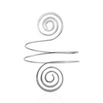 Viršutinės rankos apyrankės, metalinės ritės sūkurinės spiralės formos rankogalio rankogaliai, madinga paprasta rankogalio rankogalė, reguliuojama mergaitei sidabras