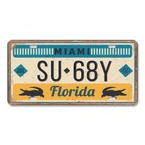 Senovinis JAV automobilio valstybinis numerio ženklas Metalinis skardos ženklas Aliaska Majamis Kanzasas Metalinė plokštelė Retro barui Cafe Garage Club Namų sienų apdaila 30x15cm