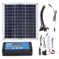 200W Solar Panel Kit with Blue Controller OBD Plug Efficient Fast Charging for Camping Outdoor gray