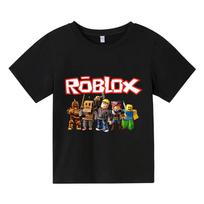 MINISO 2025 Robloxing vaikiški marškinėliai berniukams, žaidimų sportiniai medvilniniai marškinėliai, vaikiški animaciniai filmukai, trumpomis rankovėmis, laisvalaikio gatvės Harajuku drabužiai 120 smėlis