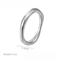 Geometric Mobius Smooth Ring, Titanium Steel Plating Stacked Ring Female Niche Senior 9 gray