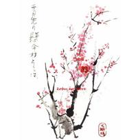 Japoniškos akvarelės Sakura Paukščiai Plakatai ir Spaudiniai Vyšnių Žiedų Drobės Tapyba Sienos Menas Paveikslas Svetainės Dekoruoti 50cm×70cm NoFrame