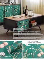 Vinyl Green Leaf Peel and Stick Wallpaper Self Adhesive Contact Paper Removable Waterproof Wallpaper For Furniture Renovation 3FTx17in(1mx45cm)