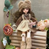 30cm BJD lėlė „pasidaryk pats“ žaislai su drabužiais, ilgais plaukais, aukštakulniais, princesės persirengimo lėlė, mergytė, 3D akys, gražūs princesės aksesuarai beige