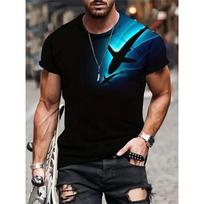 Summer Men's Shark 3D Printed Short sleeved T-shirt Comfortable Pattern Plus Size Men's Short sleeved T-shirt 5XL black