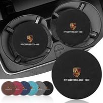 Automobilio neslystantys įdėklai, puodelių padėkliukai, automobilio priedai, skirti Porsche Cayenne Panamera Macan Boxster 911 Carrera-GT 944 918 917 1pcs ruda