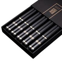 5 Pair Japanese Chopsticks Non-Slip Reusable Alloy Sushi Chop Sticks Set Chinese Gift Reusable Chopsticks Kitchen Tableware Gift balto aukso spalvos