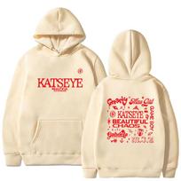 KATSEYE GRAŽAUS CHAOSO TŪRAS 2025 Spausdintas džemperis vyrams ir moterims Gabriela Ilgomis rankovėmis Gnarly vintage Vilnos hip hop street wear M beige