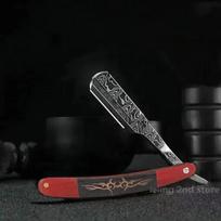 Tan Wood Handle Blade Shaving Razors Professional Barber Shaver Eyebrow Razor Men'S Replaceable Blade Shaving Razor Men Gift