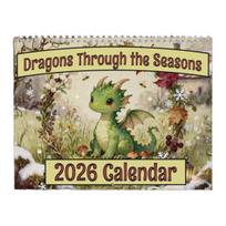 2026 Pastoral Dragon Calendar Dragons Through The Seasons Wall Calendar Monthly Calendar Office or Home Planner beige