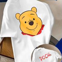 Vasarinis vyriškas Disney meškiuko Pū t-shirt, kasdieniam laisvalaikiui ir teminiams renginiams, unisex, medvilninis, trumpomis rankovėmis, oversized 4XL yellow