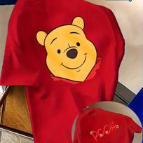 Vasarinis vyriškas Disney meškiuko Pū t-shirt, kasdieniam laisvalaikiui ir teminiams renginiams, unisex, medvilninis, trumpomis rankovėmis, oversized 3XL yellow