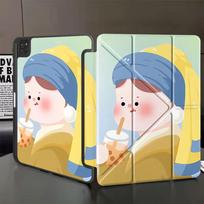 Holder Cover Tablet Case For iPad Mini 6 7 Pro 11th 10th 9th 8th 7th 12.9inch Air 4 5 M3 M2 1 2 M4 11inch Pro 2025 Cartoon Art iPad Mini 6 8.3 gray