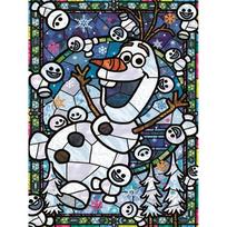 Disney Diamond Painting Set: Frozen Olaf Stained Glass Art Painting Embroidery Wall Decoration DIY Set  Gift Handmade Crystal 5D Diamonds Round 20x30cm gray