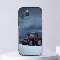 Traktoriaus ūkis Telefono dėklas iPhone 15,14,13,12,11,Plus,Pro Max,XS,X,XR,SE,Mini,8,7 M-Massey F-Ferguson Minkštas silikoninis juodas dangtelis iPhone12mini