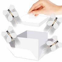 Creative Surprise Flying Butterfly Box Bounce Box Prank DIY Butterfly Explosion Surprise Gift Box Party Decorations beige