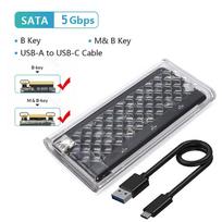 M.2 NVME NGFF SATA Dvigubo Protokolo SSD Korpusas RGB Apšvietimas 10Gbps PCIe SSD Dėklas USB3.2 Gen2 C Tipo Skaidrus Kietojo Disko Dėžutė gray