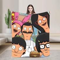 B-Bob Burgers Thanksgiving  Throw Blanket for Couch  Fuzzy Soft Plush Blanket 50x60 Inch Multi-size Bedspread for All Seasons 75cmx90cm beige