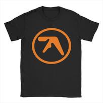 Šaunus Aphex Twin muzikos marškinėlis Unisex apvalia iškirpte, 100% medvilnės, trumpomis rankovėmis, suaugusiųjų drabužiai 4XL orange