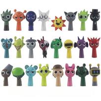 24pcs/Set Mini Sprunki Action Figure Toy Cartoon Movie Sprunki Wenda Figures Model Dolls for Fans Children Birthday Gift 4-5cm blue
