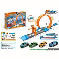 Hot Sale DIY Assembled Track Set Stunt Car 42PCS Ejection Track Racing Boy Competitive Toys Christmas Birthday Gift oranžinė