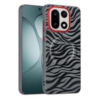 For OnePlus 15 15R Ace 6 1+ 15 15R Case Dairy Cow Zebra Leather Magnetic Suction Keys Lens Frame Anti-Fingerprint Soft Cover Artificial leather&OnePlus Ace 6 black