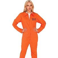 Yousheng Halloween Prisoner Cosplay Jumpsuit with Manacle Halloween Unisex Children Adult Role Play Outfit Long Sleeves Lapel Zipper Festivals Parties XL red