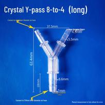 Transparent Acrylic Y-shaped Aquarium Air Pump Adapter 8-to-4 Way Connector blue