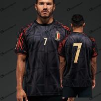 Belgija Paveldėjimo marškinėliai 2026 Pasaulio taurė Karalius Kev #7 Kevinas De Bruyne Naujas atvykimas 3D spausdinimo marškinėliai Futbolas Suaugusiems VAIKAMS Unisex Dviračių sportas S black