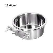 1pcs Cage Mounted Dog Bowl Stainless Steel Hanging Feeder Spill Proof Pet Food Water Dish For Medium Large Dogs Accessories