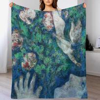 Marc Chagall Lange dans les Fleurs Throw Blanket Cozy Microfiber Throw Blanket for Home Bedroom Size: 100*150cm, Weight: 320 GSM
