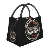 Carlson Gracie Jiu Jitsu Team Insulated Lunch Bag for Women Bento Storage Food Boxes Container Cooler Thermal Lunch Box Tote One Size black