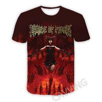 Juodos Metalo Roko Cradle Of Filth Marškinėliai Vyriški 3D Spausdinimas Vyrai Moterys Hip Hop Tendencija Trumpomis Rankovėmis Marškinėlis Per dydį Gatvės Marškinėlis Y2k Viršus L black